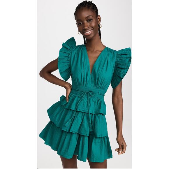 Ulla Johnson Camilla Mini Dress Size 6 Boho Ruffle Sleeveless Designer Style - Picture 1 of 10